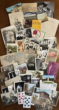 Huge 50+ Pc Vintage Ephemera Lot Postcards Photos Snapshots Junk Journal Cards picture
