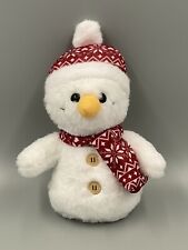MTY International 11 Inch Plush Snowman W/ Knitted Hat & Scarf Stuffed Animal picture