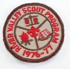Vintage 1976-77 River Valley Scout Program Boy Scouts America BSA Camp Patch picture