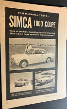 1964 Vintage Mechanix Illustrated Simca 1000 Coupe Road Test Sales Brochure picture