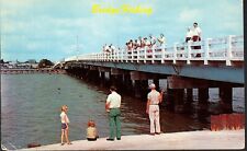 Bridge Fishing, Jensen Beach, Florida Postcard (POSTED, 1962, STAMP REMOVED) picture