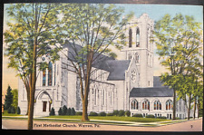 Vintage Postcard 1952 First Methodist Church Warren Pennsylvania picture