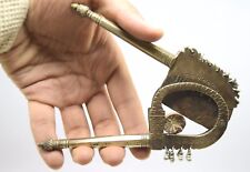 Rare Indian Vintage Solid Brass Areca Nut Cutter Chiming Silver Bells.i12-198  picture