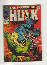 The Incredible Hulk #110 (1968) 1st App Umbu GD/VG 3.0 picture