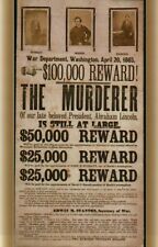 John Wilkes Booth Wanted Poster Assn President Abraham Lincoln - Modern Postcard picture