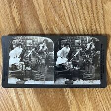 Antique Stereograph Cards Set Funny 1902 Women Scared By Mouse Stereograph Humor picture