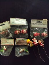 Vintage 1978 Holiday Decorations Christmas Miniature Santa Crafts Some NIP B4 picture