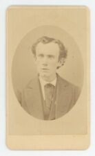Antique CDV Circa 1870s Handsome Young Man in Stylish Suit Bowen Bridgeton, NJ picture