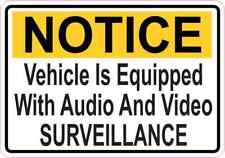 5x3.5 Notice Vehicle Is Equipped With Audio and Video Surveillance Sticker Sign picture