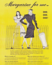 1947 Margarine For Me Talks Across the Fence Fred Steffen Vtg Magazine Print Ad picture