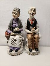 Vintage Flambro Porcelain Sitting Elderly Couple 12