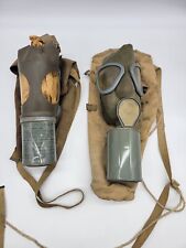 Vintage US Training Gas Mask M1A1 & Noncombatant Gas Mask M1A2-14 Medium picture