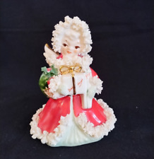 Vintage Napco Christmas Angel Figurine w/ Gifts & Wreath S116A Christmas Decor picture