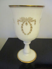 Portieux Vallerysthal PV France Art Deco White Opaline Glass Chalice Goblet 10