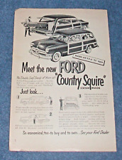 1950 Ford Country Squire Woody Wagon Vintage Ad 