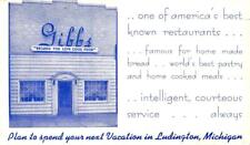 Ludington, Michigan GIBB'S Roadside Restaurant Mason Co. c1940s Vintage Postcard picture