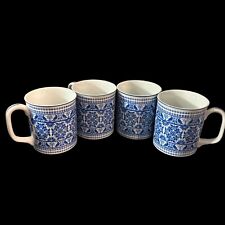 4 Vintage BLUE BIRD Winterthur Interpretation Mugs Coffee Glazed Ceramic picture