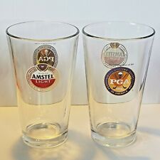 Lot of 2 Amstel Light PGA Pub Bar Beer Glasses 16 oz  OOP Logo picture