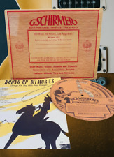 G. Schirmer Ephemera 1940s Mint Nick Manaloff Chord Wheel Cowboy Songbook NOS picture