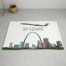 TWA MD-80 over St Louis - Area Rug - Area Rug (4' x 6') picture