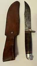 Vintage Western Boulder Colorado USA 5.5” Fixed Blade Knife With Leather Sheath picture