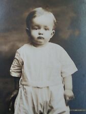 Baby Boy Antique Photo VTG Early 1900s Portrait Puffy High Top Whatever Look  picture