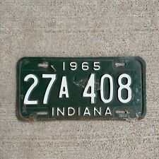 1965 Indiana License Plate Vintage Auto Tag Garage Wall Decor Green 27 A 408 picture