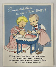Vtg Mid Century “Congratulations On Your New Baby” American Greetings Card NOS picture