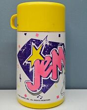 Rare Vintage 1986 Jem And The Holograms Yellow Plastic Thermos Aladdin Hasbro picture