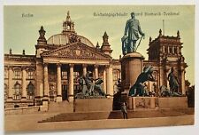 Antique Berlin Reichstagsdebäude und Bismarck - Denkmal Postcard Unposted picture