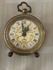 Rare Vintage Linden Round Gold Filigree Alarm Clock West Germany Made - Working picture