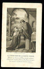 ANTIQUE HOLY CARD OF COMMUNION OF S T MARY picture