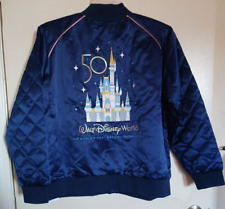 NWT Walt Disney World 50th Anniversary Celebration Castle Satin Bomber Jacket 1X picture