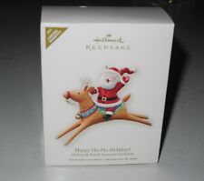 Hallmark Happy Ho Ho Holidays Christmas Ornament Limited Ed Santa Reindeer picture
