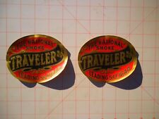 Two Original Vintage 1900’s Traveler Cigar Decal Stickers Label - New Old Stock picture