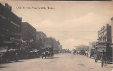 c.1910 Stores Early Cars Oak St. Sweetwater TX post card picture