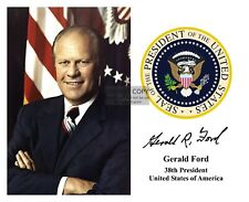 PRESIDENT GERALD FORD PRESIDENTIAL SEAL AUTOGRAPHED 8X10 PHOTOGRAPH picture