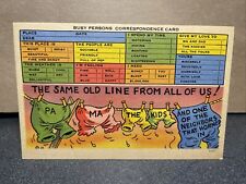 The Same Old Line From All Of US Busy Persons Correspondence Card Postcard￼ picture