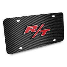 Dodge R/T Logo 3D Logo Black Carbon Fiber Patten Stainless Steel License Plate picture