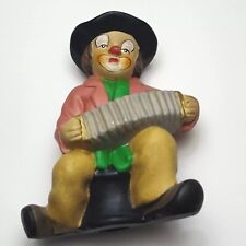 Hand Painted Clown Figurine with Hat Smiling Happy Red Nose Paperweight Statue.  picture