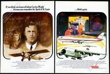 1968 Charles Lindbergh Spirit of St Louis art Curtiss Wright vintage print ad picture