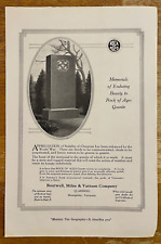 1921 Rock Of Ages Granite Boutwell Mine Vintage Print Ephemera Ad Full Page B&W picture