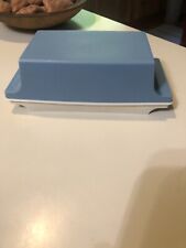 Vintage Tupperware 2 Stick Butter Dish W/ Blue Lid picture