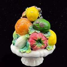 Vintage Art Pottery Fruit Ceramic Centerpiece Italy Majolica 6”T R 221 picture