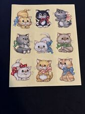 Vintage 80’s Gibson Adorable Cats Kittens Sticker Sheet picture