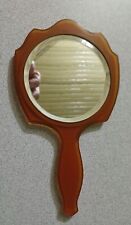 Vintage Hand Held Vanity Mirror Marbled Blue Celluloid picture