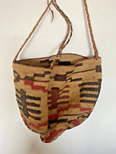 Vintage handwoven Ecuadorian Shigra bag, braided cabuya fiber & vegetable dyes picture