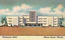 Vintage Postcard 1949 Delmonico Hotel Collins Avenue Beach Florida FL picture