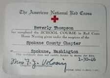 VINTAGE 1946 THE AMERICAN NATIONAL RED CROSS HOME NURSING CARD -E9G-9 picture