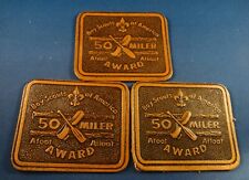 Vintage BSA National Awards: THREE Embossed Leather 50 Miler Awards - New Cond picture